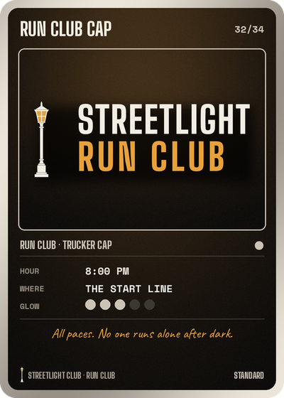 Card Nº 32: RUN CLUB CAP, TRUCKER CAP