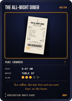 Collectible card Nº 03: THE ALL-NIGHT DINER