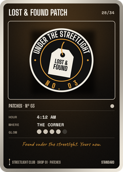 Collectible card Nº 28: LOST & FOUND PATCH